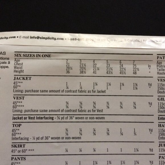 New Look Pattern 6398 Childs Kids Jacket Vest Top Skirt Pants Shorts 2-7 Uncut - Picture 5 of 10